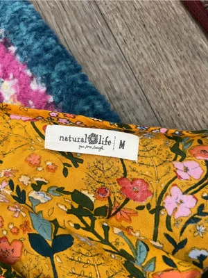 Natural Life Phoebe Maxi Dress Gold Yellow Boho Floral Women’s M oversized thumbnail 6