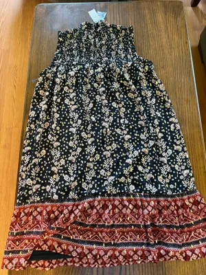 NWT Maurices Black Floral Strapless Maxi Dress Size Medium thumbnail 5
