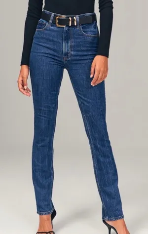 Abercrombie & Fitch‎ Curve Love Slim Straight Ultra High Rise Jeans thumbnail 1