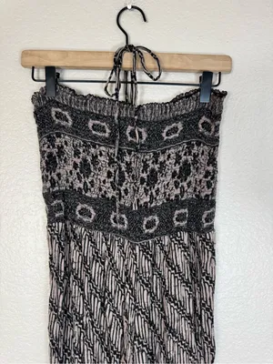 Free People Vintage Boho Jumpsuit Pantsuit Strapless Halter Medium Wide Leg thumbnail 8