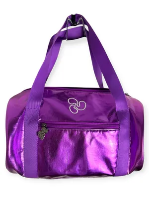 Triple Flip Metallic Purple Cylinder Duffel Tote Bag women girls Medium 13" 8.5" thumbnail 1