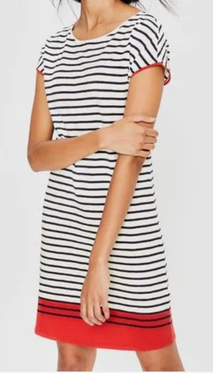 Boden Paulina Jersey Midi Dress US 8R Striped Cotton Coastal Preppy Breton thumbnail 1