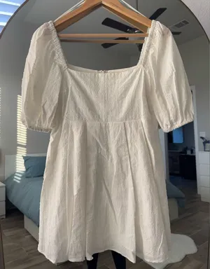 Altar’d State Babydoll White Shoulder Dress Size Medium thumbnail 1