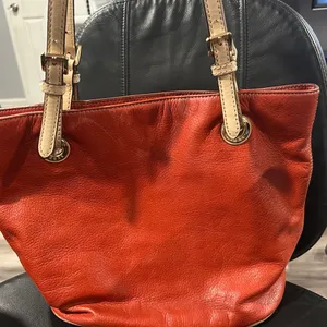 Michael Kors Burnt Orange Leather Tote with Tan Straps thumbnail 6