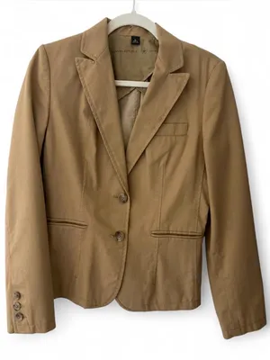 Banana Republic Vintage 2006 Tan Khaki Cotton Blazer Jacket Women's Size 6 thumbnail 1