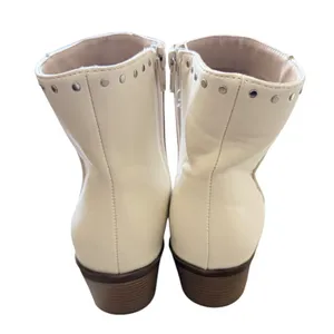 BP Wylie Studded Ankle Boots Ivory Pointed Toe Block Heel Size 8.5M thumbnail 5
