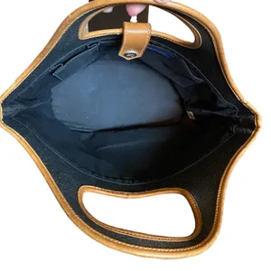 Burberry Of London Blue Denim Leather Trim Tote thumbnail 8