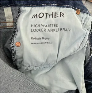 MOTHER Denim High-Waisted Looker Ankle Fray Furiously Happy Distressed Blue thumbnail 9