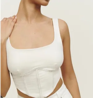 Reformation bustier style top in cream NEW thumbnail 1