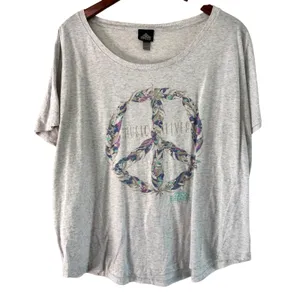 Rock & Roll Hall of Fame Graphic Tee Music‎ Lives Peace Sign XXL thumbnail 3