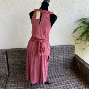 To the Max!‎ Womens Dress Size Small Rust Open Front Halter Knit Pockets NEW thumbnail 6