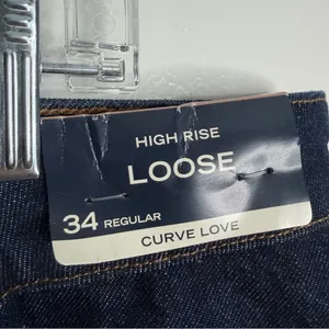 NWT Abercrombie‎ & Fitch Curve Love High Rise Loose Jean Dark Wash Size 34 thumbnail 5