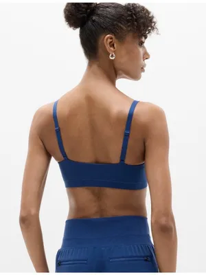 New Athleta S Vitaform Bodymove Scoop Bralette Small Cup A-C Maritime Blue thumbnail 2