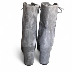 Vince Camuto Women’s 8M Gray Suede Teisha Lace Up Heeled Ankle Boots. thumbnail 6