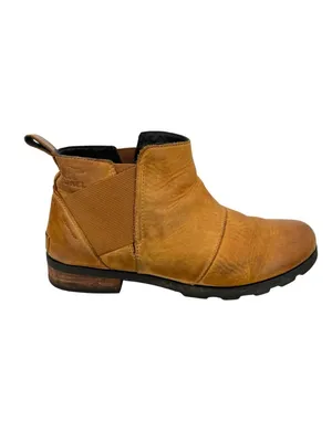 Sorel Tan Leather Chelsea Ankle Boots Size 10.5 Waterproof Rugged Utility thumbnail 2