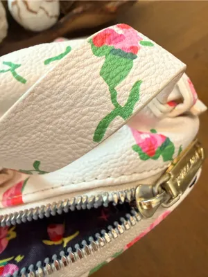 Betsey Johnson Floral Mini Backpack White Pink Roses Bow Purse thumbnail 9