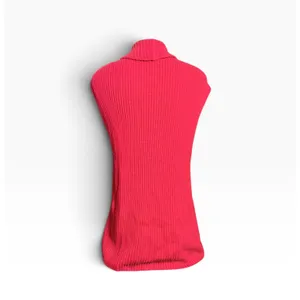 Chico's Size 0 - US 4/Small Red Sleeveless Open Front Long Cardigan Vest Cotton thumbnail 4