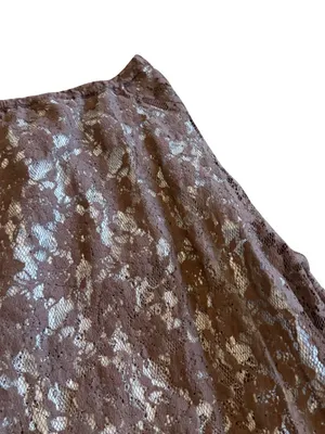 Free People FP One Solene Iced Chocolate High Low Maxi Skirt Stretch Lace NWT thumbnail 4