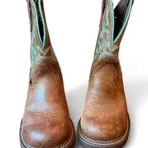 Justin Gypsy Women’s Western Cowboy Boots Brown Turquoise Leather Size 7.5 B thumbnail 8