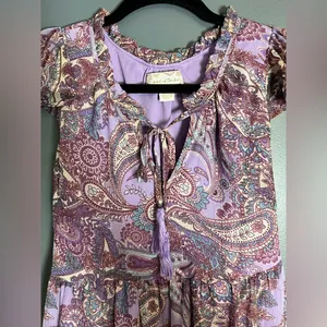 FREE PEOPLE Band Of The Free Boho Paisley Purple Maxi Dress Women’s Sz S EUC thumbnail 4