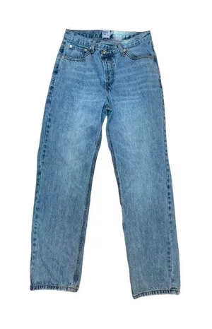 Princess Polly High Waist Crossover Button Fly Slim Straight Jeans‎ thumbnail 1