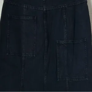 Tibi Size 29 Black Low Rise Denim Jean Midi Skirt with Front Slit thumbnail 5