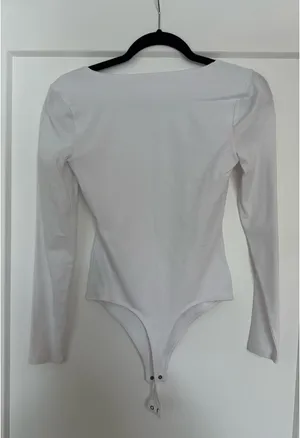 Abercrombie Square Neck Long Sleeve Bodysuit White thumbnail 2