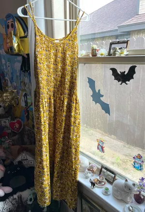 Women’s summer floral print smocked top maxi sleeveless dress thumbnail 10