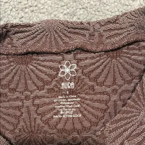 Aura Scallop-Pattern Knit Top in Brown thumbnail 2