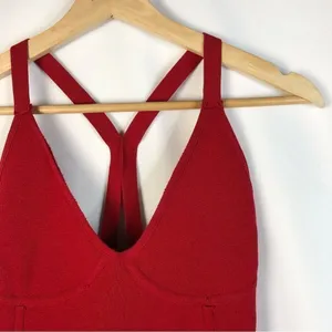 Zara Knit Red V-Neck Bandage Fitted‎ Tank Top S thumbnail 3