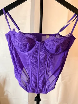 Urban Outfitters Out From Under Lace Purple Underwire Corset Top Bustier Coquett thumbnail 1