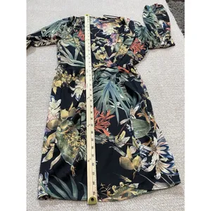 Miss Avenue Long Sleeve Black Floral Printed High Low Dress Size Medium Romantic thumbnail 10