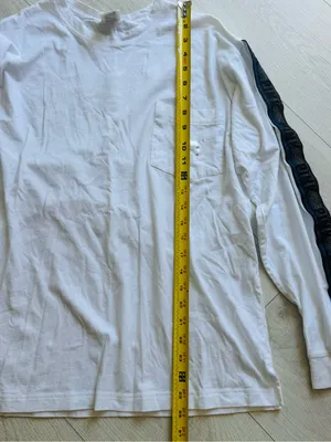 PINK Victoria's Secret White Pocket Tee with Black/Rainbow Sleeve Stripe thumbnail 8