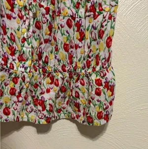 Urban Outfitters Red and White Ruffled Smocked Tank Top thumbnail 7