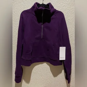 Lululemon NWT Scuba Oversized Funnel Neck Half Zip Dramatic Magenta Size M L thumbnail 6