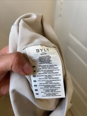 BYLT Women’s High Rise Pocket Biker Shorts Beige XS thumbnail 5