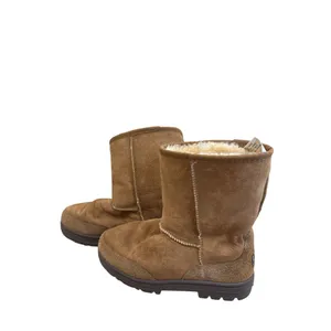 Ugg Womens Brown Leather Wool Ankle Boots Size 6W SKU8191 thumbnail 3