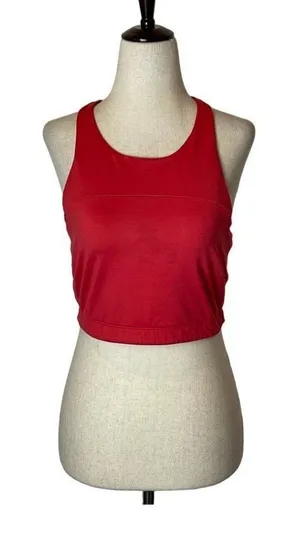 Outdoor‎ Voices Sports Bra Women Medium Red Racerback TechSweat Crop Tank Top thumbnail 1