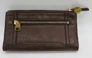 The Sak‎ Womens Wallet Bronze Leather Brass Hardware Reptile Print Trim Bi-Fold thumbnail 1