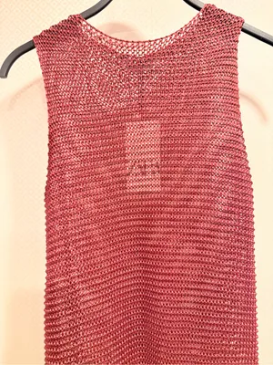 NWT Zara Sleeveless Textured Knit Maxi Beach Resort Dress in Deep Burgundy Sz S thumbnail 7
