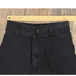 Zara Black Wide Leg Raw Fray Hem High Rise Jean Size 4 Stretch Patch Pockets EUC thumbnail 5
