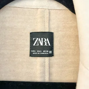 Zara Cream Lapel Open Front Trench Coat Size S thumbnail 8