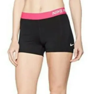 Nike, Nike Pro Athletic Compression Shorts Black with Pink Waistband Sz S thumbnail 1