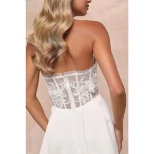 Lulus Eternal Gratitude White Floral Embroidered Strapless Dress Wedding Large thumbnail 6