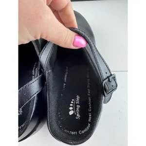 Spring Step Womens Black Leather Clog Shoes Comfort Arch Support‎ Size 9.5 Nurse thumbnail 4