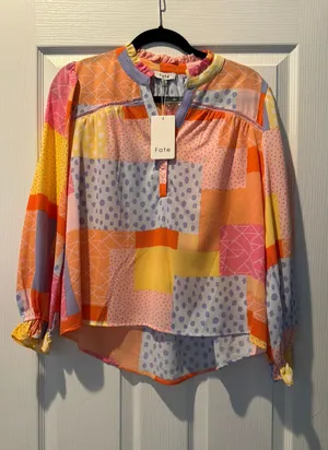 Long Sleeve VNeck Blouse thumbnail 1
