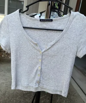 Brandy Melville Gray Button Top thumbnail 1