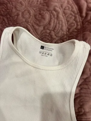 Women's White Ribbed Tank Crop Top - Classic Scoop Neck thumbnail 3