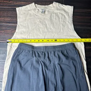 Tank top and shorts set cotton Los Angeles apparel basic casual beach summer thumbnail 3