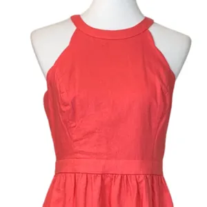 Market & Spruce NWT Halter Dress Linen Coral Linen Cotton Women's Size Medium thumbnail 8